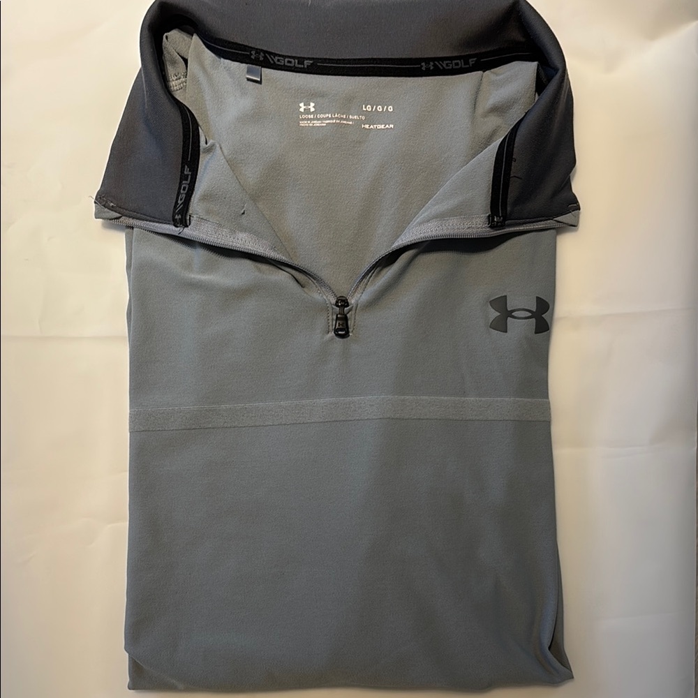 Under Armour Charcoal and Light Gray Golf Pullover